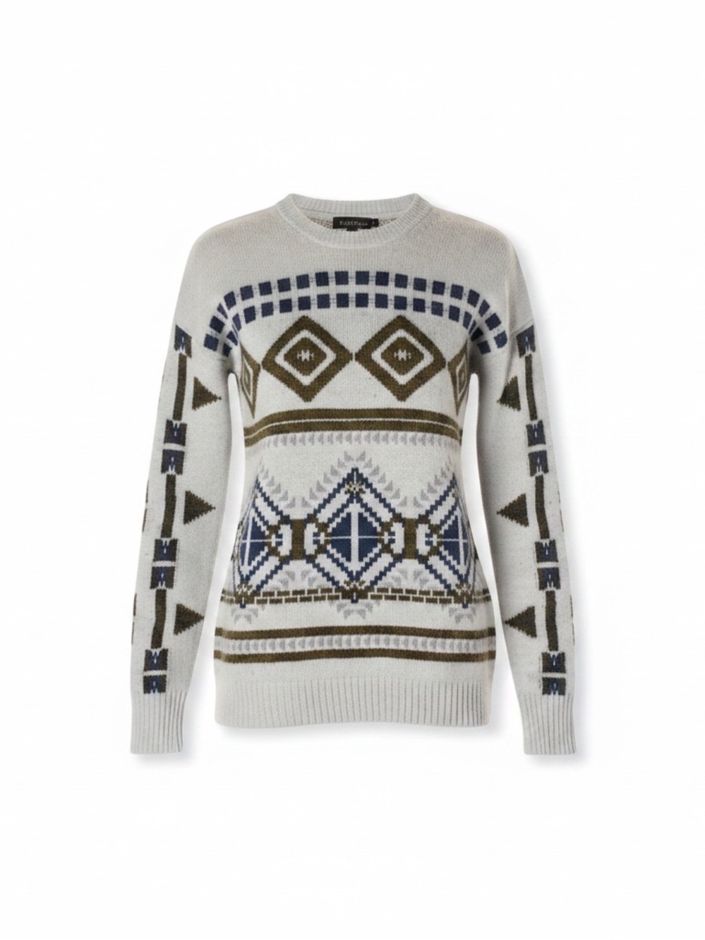 J Crew XXS blue wool/mohair blend southwestern crew neck long sleeve sweater